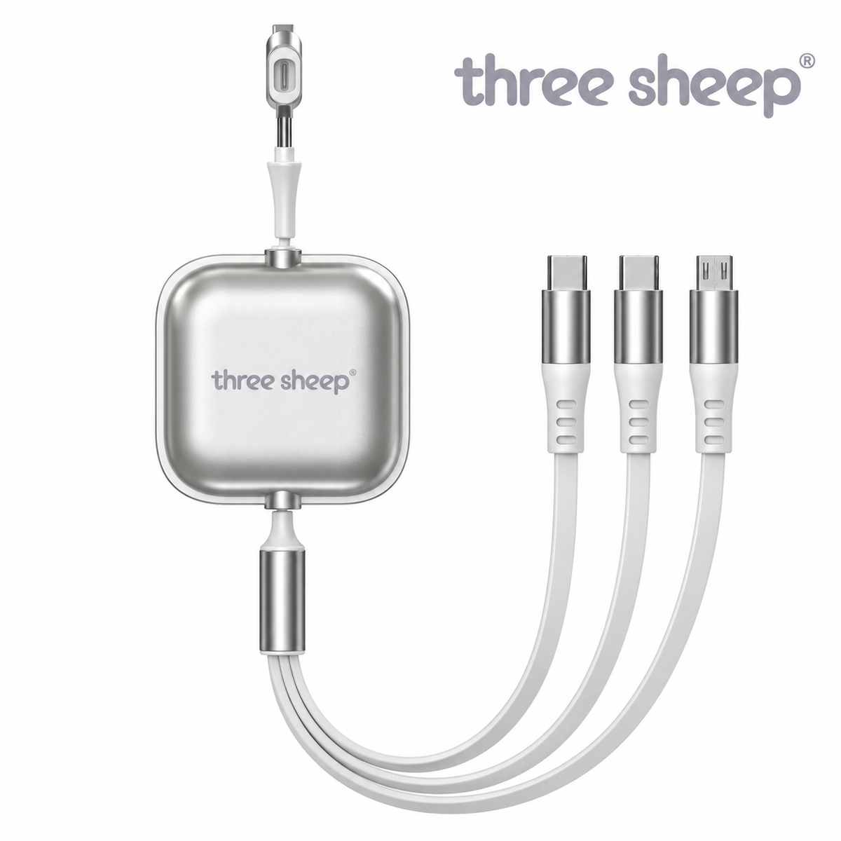 ThreeSheep 3 In One Max retractable charging cable
