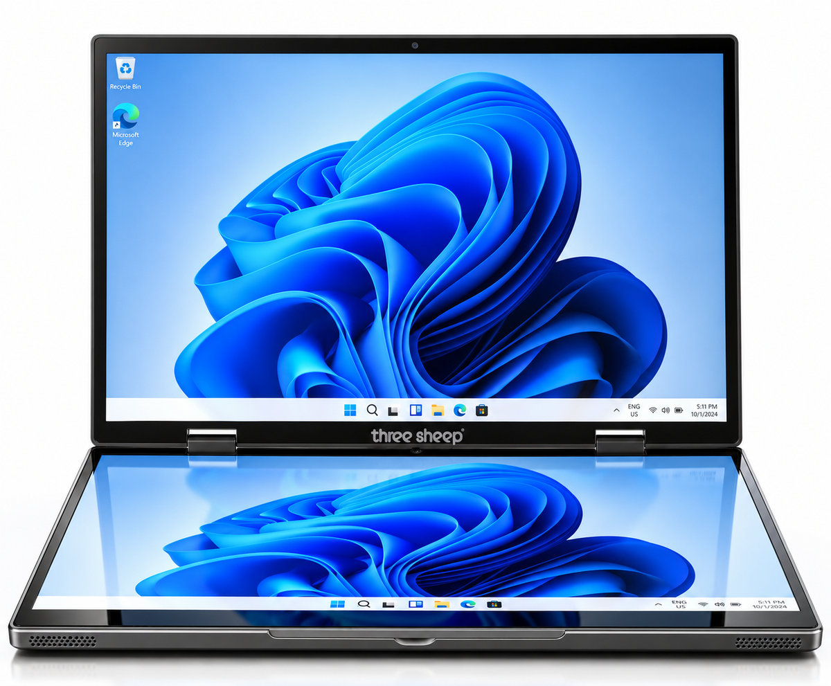 ThreeSheep Duo Air Pro dual-screen laptop with Three Sheep logo
